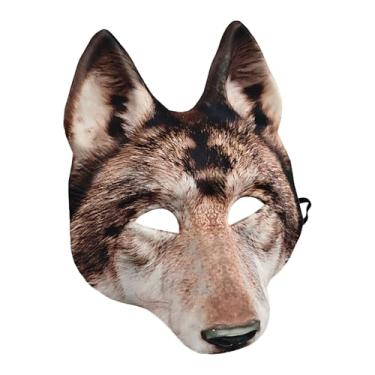 Imagem de Rrlihjgu Máscara de Lobo, Máscara de Lobo de Halloween - de Halloween com animais assustadores de terror assustador, facial realista para adultos, máscara animal assustadora de
