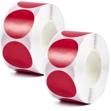 Imagem de Adesivos de ponto de 2,5 cm, etiquetas redondas de codificação, cores em branco, adesivos para venda de quintal, adesivos simples para escritório, loja, casa, sala de aula, 1000 peças, 2 rolos (rosa