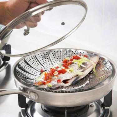 Imagem de Cesto Cozimento Vapor Inox Vapor na Panela Cozimento Ovo Legumes