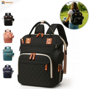 Imagem de Mochila Maternidade Multifuncional Bolsa Bebê Grande com USB Porta Chu