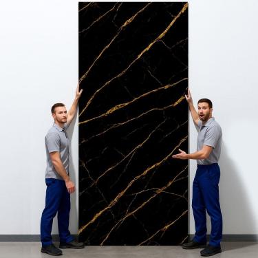 Imagem de Kit 2 Placa Rolo Adesiva Mármore Painel 3d Parede 260x120cm