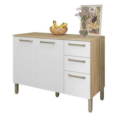 Imagem de Balcão De Pia Mad Versalhes 120 Cm Com Tampo Freijó Supremo - Kits Paraná