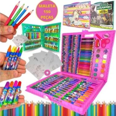 Imagem de Kit Material Completo Barato Volta Aulas Rosa Escola Entrega Rápida - 