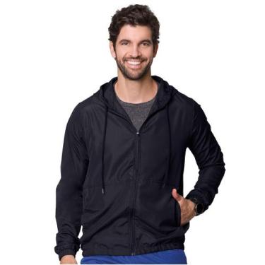 Imagem de Jaqueta Corta Vento Liso Esportiva Sport Masculina Com Capuz E Bolso -