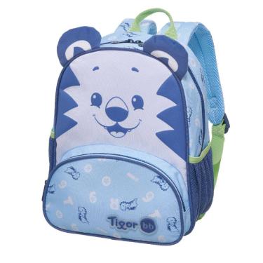 Imagem de Mini Mochila de Costas Infantil Tigor T. Tigre Little Azul Resistente Alças Ajustáveis Escola Passeios