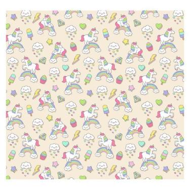 Imagem de Papel de Parede Adesivo Infantil Unicórnios Quarto Menina - 701pcp - A