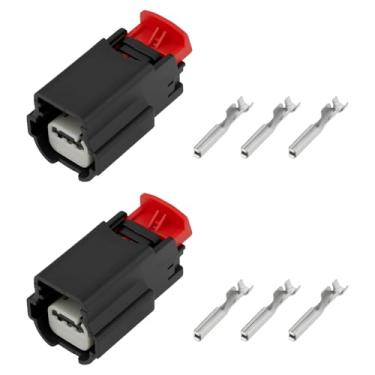 Imagem de SING F LTD 2 conectores de sensor de estacionamento de 3 pinos com terminal 31404-3110 compatível com Opel, compatível com Ford