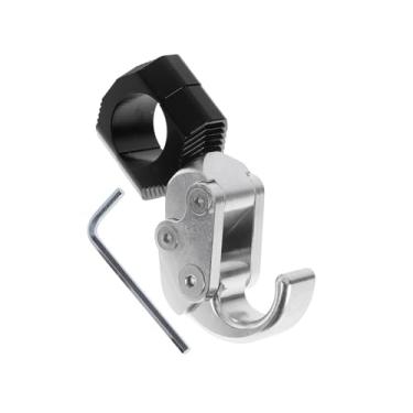 Imagem de REPAIROCK Gancho de pendurar para motocicleta, arco e capacete de motocicleta, suporte de mala para scooters, bicicletas, liga de alumínio, tom prateado, 1 conjunto de chaves hexagonais de 88 mm