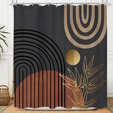 Imagem de Cortina de chuveiro KOMLLEX Abstract Boho 180x180cm Impermeável