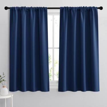 Imagem de Cortinas RYB HOME Blackout Azul Marinho 107x137cm Conjunto de 2