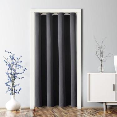 Imagem de Cortinas de porta Blackout ChrisDowa Dark Grey 132x203cm 1 painel
