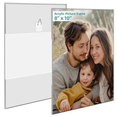 Imagem de Porta-retratos Bluesun 8x10 acrílico transparente, conjunto de 2
