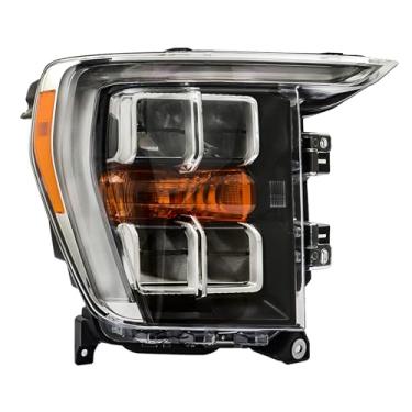 Imagem de Thomletha Conjunto de faróis laterais do passageiro com reposição de refletor para F150 2021 2022 lâmpada cromada RH 1 peça ML3Z-13008-E