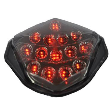 Imagem de Lente fumê luzes traseiras de LED para motocicleta, luz traseira de freio com indicadores de luz de seta integrados para Suzuki 03-04 GSXR1000