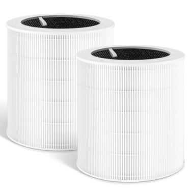 Imagem de Improvedhand Filtro de substituição Core 600S compatível com purificador de ar LEVOIT Core 600S, filtro HEPA verdadeiro, carbono ativado de alta eficiência, 3 em 1, em comparação com a peça #Core