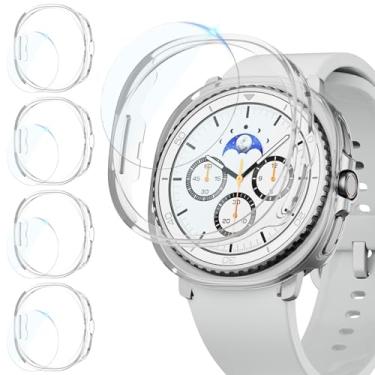 Imagem de Rc-Z [Pacote com 4 + 4] para Samsung Galaxy Watch 8 Classic (2025) 46 mm, capa protetora de TPU macio, acessórios de substituição para Galaxy Watch 8 de 46 mm, feminino e masculino