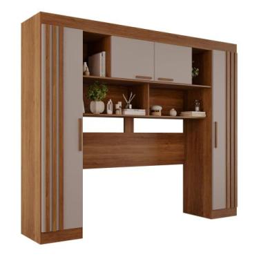 Imagem de Guarda-roupa Modulado 4 Portas Apolo Salleto - Sallêto, Cinamomo/Off W