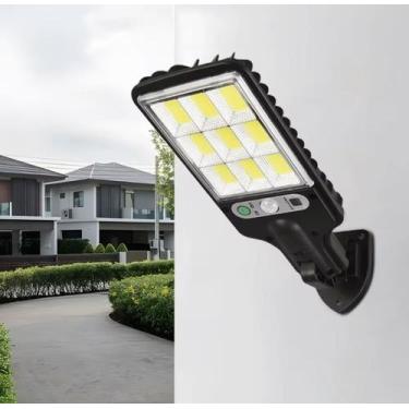 Imagem de Luminária Solar Sem Fio Luz Externa Jardim Lâmpada de Parede Com Senso