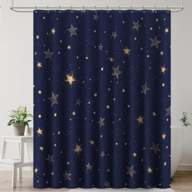 Imagem de Cortina de chuveiro Amaredom Star Celestial 180x180cm com ganchos