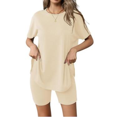 Imagem de Conjunto de pijamas femininos Ekouaer, manga curta, roupa esportiva, b