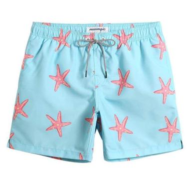 Imagem de Shorts de banho mamagic 1853856 rosa Starfish para homens Quick Dry - 