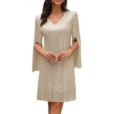 Imagem de Vestido COOAN, coquetel para convidados de casamento e lantejoulas de 