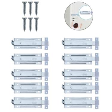 Imagem de Ferrolho Trinco Tarjeta Fecho Chato Para Porta Janela Portão 10cm Zincado | Silvana | Kit 10 Un
