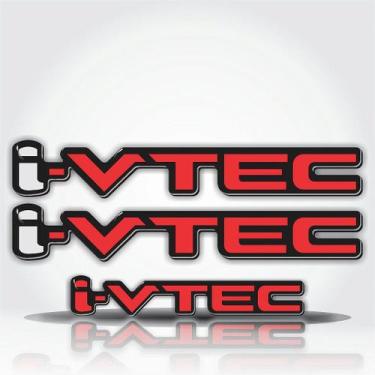 Imagem de Emblema Adesivo Resinado Honda Civic I Vtec Par - Cromo Sign