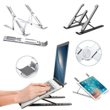 Imagem de Suporte para Notebook Altura Ajustável Ergonômico e Dobrável Compatíve