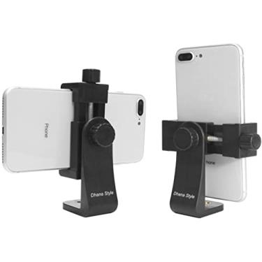 Imagem de Adaptador rotativo para celular de 360 graus, 6,35 mm (1/4"), parafuso padrão, suporte de tripé/monopé, suporte de clipe para smartphone ajustável