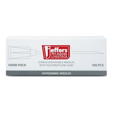 Imagem de Jeffers Pacote com 100 agulhas veterinárias Poly Hub – Agulhas hipodérmicas estéreis para injeções, seringas Luer Lock & Slip – Suprimentos de laboratório médico para gado, cabra, animais de estimação
