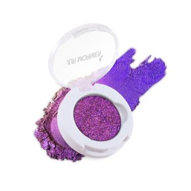 Imagem de JUR MORNIER Paleta de sombras multicromáticas, sombra de olhos com purpurina, azul, roxo, verde, metálico, holográfico, brilhante, maquiagem para mulheres