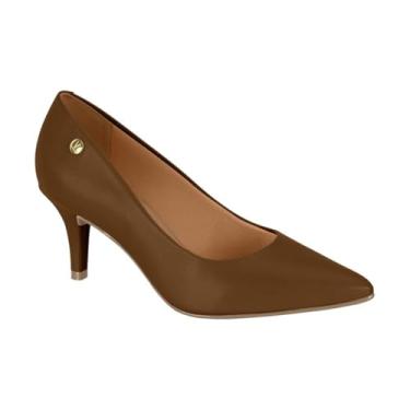 Imagem de Sapato Scarpin Feminino Vizzano – Salto Baixo Social, Confortável e Elegante (Marrom, BR, Adulto, Numérico, 37)