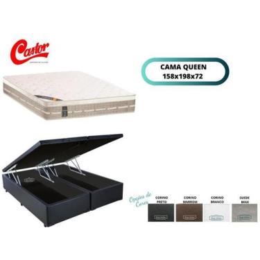 Imagem de Conjunto Colchão Queen Castor Premium Tecnopedic + Cama Box Baú Blinda