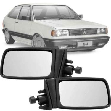 Imagem de Par Retrovisor Volkswagen Gol Saveiro Parati Voyage Quadrado 87 88 89 