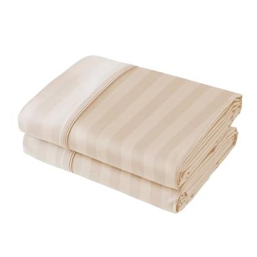 Imagem de Pacote com apenas 2 lençóis, tamanho casal, 400 fios, 100% algodão egípcio - resistente a rugas, desbotamento, manchas (bege, completo, pacote com 2)