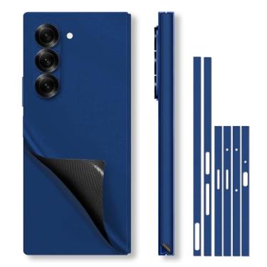 Imagem de SUKIDIOVQ Para Samsung Galaxy Z Fold 6 Skin Wrap Usando Material 3M Acabamento Metálico Precisão Cor-Matching Adesivo de Telefone Película Vinil Decalque Protetor de Vidro para Parte Traseira (Sombra