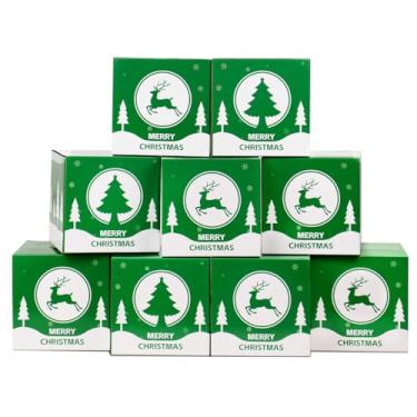 Imagem de DEZIBOX Caixas de envio de Natal 15 x 15 x 15 cm, pacote com 30 caixas de presente de Natal verdes com tampas, caixa de papelão para presentes, embalagens, correspondência, pequenas empresas