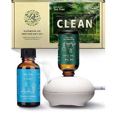 Imagem de Conjunto de difusor sem água VTS com óleos essenciais, conjunto de presente de aromaterapia com aroma de melaleuca para casa (3,5 ml de óleo de melaleuca e mistura limpa de 3,5 ml e difusor sem água)