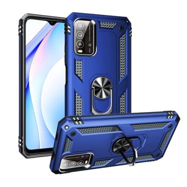 Imagem de SORAKA Capa para Xiaomi POCO M3 com suporte de anel invisível e placa de metal para montagem magnética em carro Capa rígida para PC Capa Xiaomi POCO M3 Capa