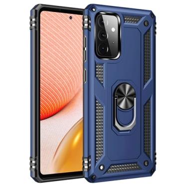 Imagem de SORAKA Capa para Samsung Galaxy A72 com suporte para anel Capa Slim Fit de TPU macio Capa Samsung Galaxy A72 5G com placa de metal para suporte magnético de telefone para carro