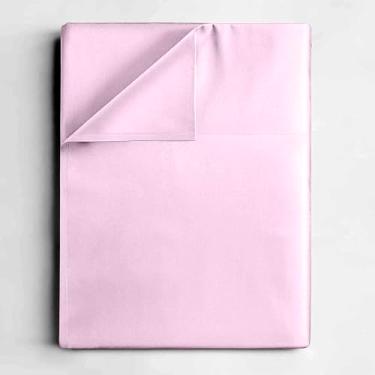 Imagem de Lençol Avulso Queen de Cima 100% Algodão Percal - 200 Fios - Toque de Lençol de Hotel Macio - (Queen, Rosa)