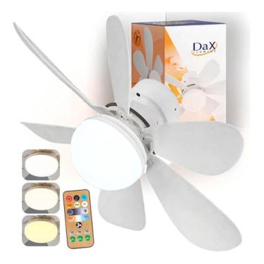 Imagem de Ventilador De Teto Cor Branca Com Lâmpada Silencioso 6 Pás Com Control