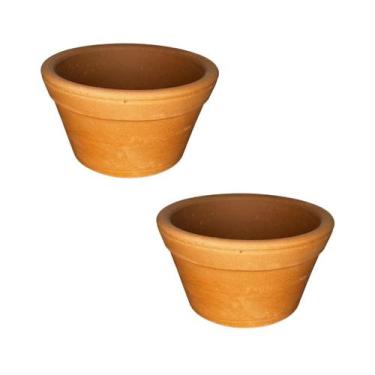 Imagem de Kit 2 Vasos Barro Violeta Comum N2 - 14,5cm - Ideal P/Plantas - NWBR