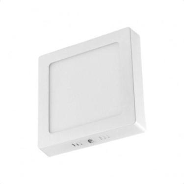 Imagem de Plafon Taschibra Angra 25cm Quadrado Branco E27 Bivolt Com Lâmpada 400