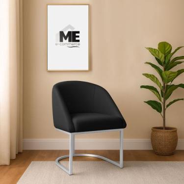 Imagem de Banqueta Poltrona Lua Penteadeira E Salão Com Base Metálica prata, pre