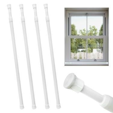Imagem de CEYAZYE Pacote com 4 barras de segurança para janela, barra de trava de vidro deslizante ajustável de 40 a 70 cm, barras de segurança para janelas com pontas de borracha, bastão de segurança branco