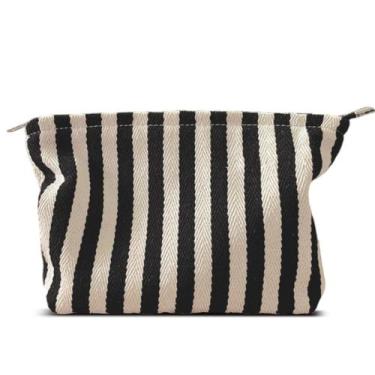 Imagem de Bolsa de maquiagem HAPPYHEIDI Bolsa de higiene cosmética com listras g