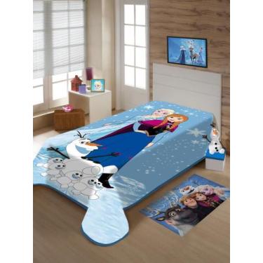 Imagem de Cobertor Solteiro Frozen Jolitex 1,50x2,00, Azul, Solteiro