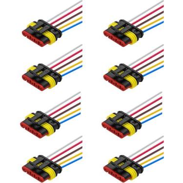 Imagem de 8 Conector 5 Vias Selado com Chicote Automóvel Caminhão Ônibus - Prime